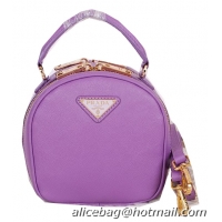 Prada Saffiano Leather Hobo Bag BL0896 Purple