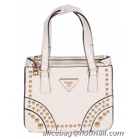 Prada Saffiano Calfskin Leather Tote Bag B1142B OffWhite