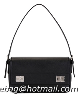 Prada Saffiano Leather Flap Bag BR5083 Black