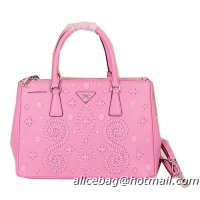 Prada Weave Leather Tote Bag B2274 Pink