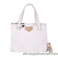 Prada Grainy Leather Top Handle Bag BN2725 White