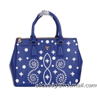 Prada Weave Leather Tote Bags B2274 Blue