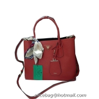 Prada Saffiano Cuir Leather Tote Bag BN2758A Red