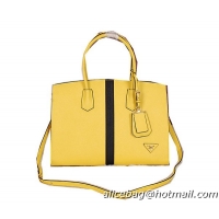 Prada Saffiano Cuir Leather Tote Bag BN2788 Lemon