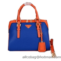 Prada Smooth Leather Top Handle Bags BL8091 Royal&Orange