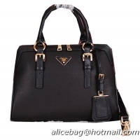 Prada Smooth Leather Top Handle Bags BL8091 Black