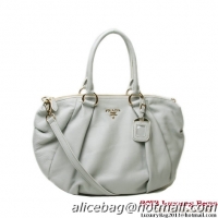 Prada Bauletto Shoulder Bag Calfskin Leather BL0637 Grey