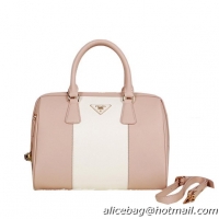PRADA Saffiano Leather Two Handle Bag BN0823 Light Pink&White