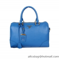 PRADA Grainy Leather Two Handle Bag BL0822 Dark Blue