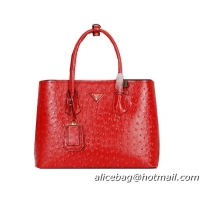 Prada Ostrich Veins Leather Tote Bag BN2756 Red