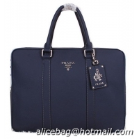 Prada Original Grainy Leather Briefcase P8900 Blue