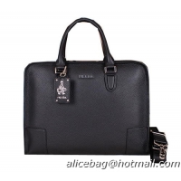 Prada Grainy Leather Briefcase VA3857 Black