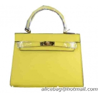 Hermes Kelly 22cm Tote Bag Calfskin Leather Lemon