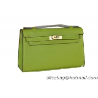 Hermes MINI Kelly 22cm Tote Bag Calfskin Leather Green