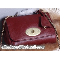 Mulberry Lily Small Grain Leather Evening Bag 7779S Burgundy
