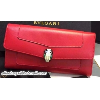 BVLGARI Wallet Pochette in Calf Leather BG0122 Red