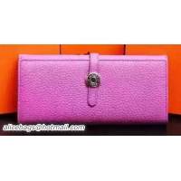 Buy Cheap Hermes Dogon Original Leather Wallet H509 Rose