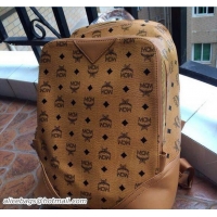 Classic MCM Duke Visetos Backpack Bag in Cognac 81001
