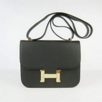 Hermes Constance Bag Black Oxhide Leather Gold