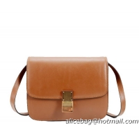 Celine Classic Box Small Flap Bag Smooth Leather 11042 Wheat