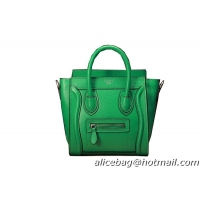 Celine Luggage Nano Boston Bag Original Grainy Leather Green