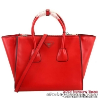 Prada Glace Calf Leather Tote Bag BN2619 - Red