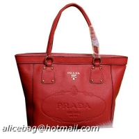 Prada Calfskin Leather Tote Bag BN3814 Red