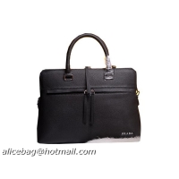 PRADA Grainy Leather Business Briefcase P3880 Black