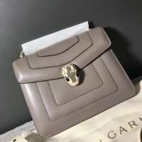 Best Quality BVLGARI Serpenti Forever Flap Cover leather bag 00962 grey