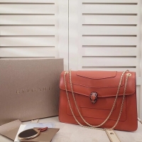 Popular Style BVLGARI Serpenti leather shoulder bag 35106 pink