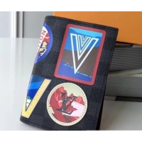Good Quality Louis Vuitton Travel Stickers Patches Alps Damier Graphite Canvas Passport Cover N60154
