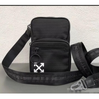 Famous Faux Off-White Tape Crossbody Shoulder Bag OF40506 Black