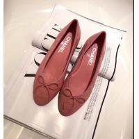 Reasonable Price Chanel Lambskin Classic Bow Ballerinas Flats G31502 Quilting Dark Pink