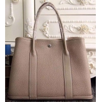 Buy Classic Hermes Garden Party 36cm 30cm Tote Bag Original Leather A129L Light Grey