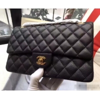 Fashion Chanel Deerskin Medium Classic Flap Bag A925412 Black