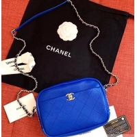 Luxury Chanel Casual Trip Medium Camera Case Bag AS0140 Blue 2019