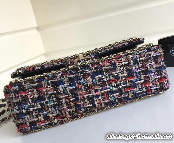Stylish Chanel Tweed Chain Around Classic Flap Bag A1112 Multicolor 2019