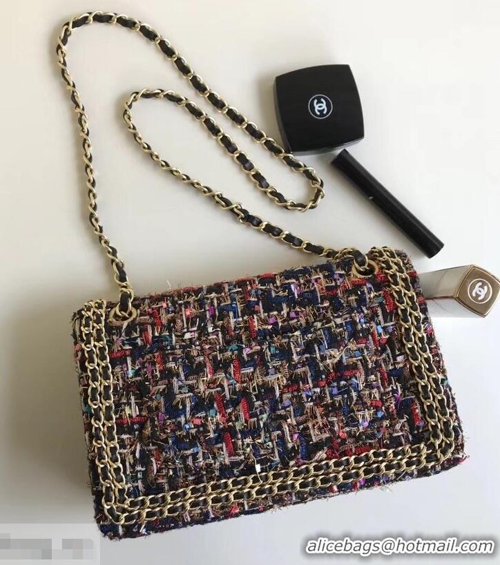 Stylish Chanel Tweed Chain Around Classic Flap Bag A1112 Multicolor 2019