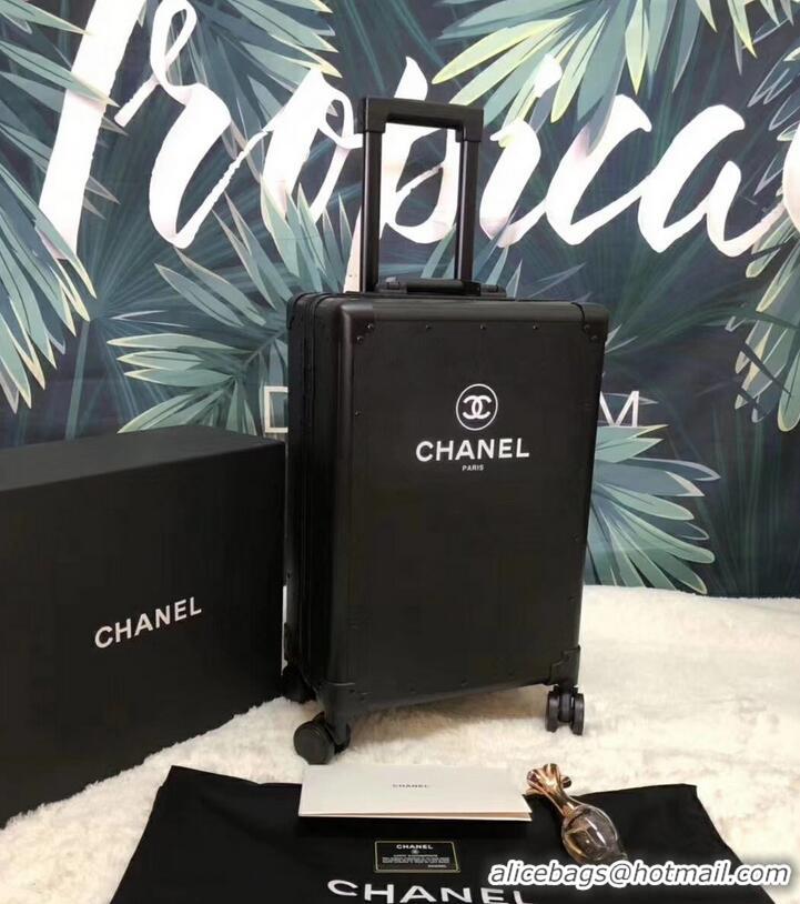 Good Looking Chanel Logo Trolley Travel Luggage Bag C412021 Black