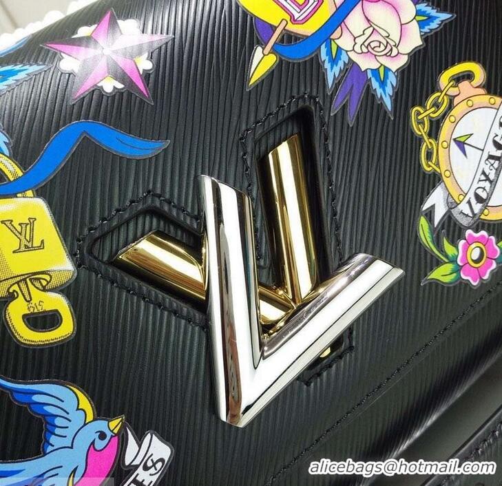 Good Product Louis Vuitton Tattoo Epi Leather Twist MM Bag M52897 Noir 2019