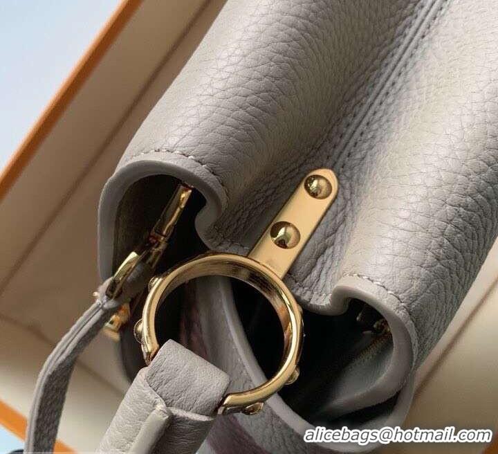 Inexpensive Louis Vuitton Capucines BB Bag Central Stripe Python N90199 Galet