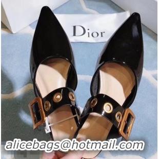 Luxurious Discount Dior D-Dior Mules Patent CD1805 Black 2019