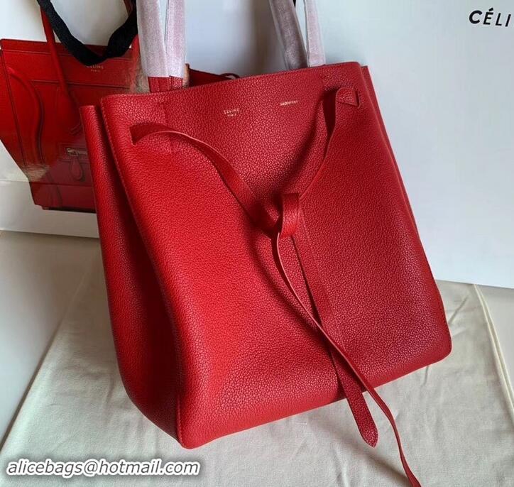 Best Price Celine Small Cabas Phantom Bag in Grained Calfskin 401801 Red