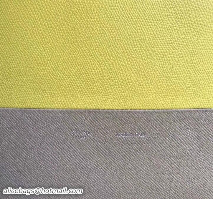 Best Price Celine Small Cabas Shopping Bag in Grained Calfskin 189813 Yellow/Etoupe 2019