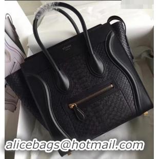 Good Product Celine Python Luggage Micro Bag 419011 Black