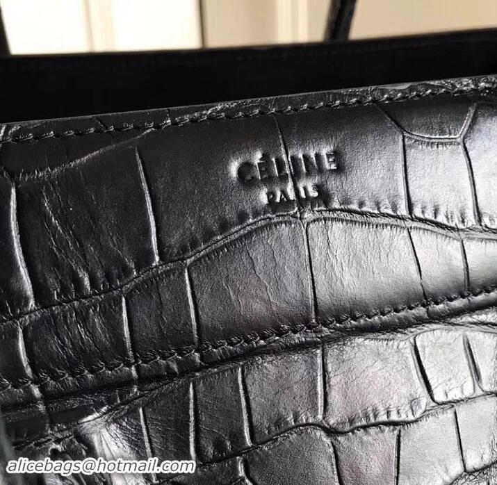 Stylish celine crocodile pattern phantom luggage 419018 black