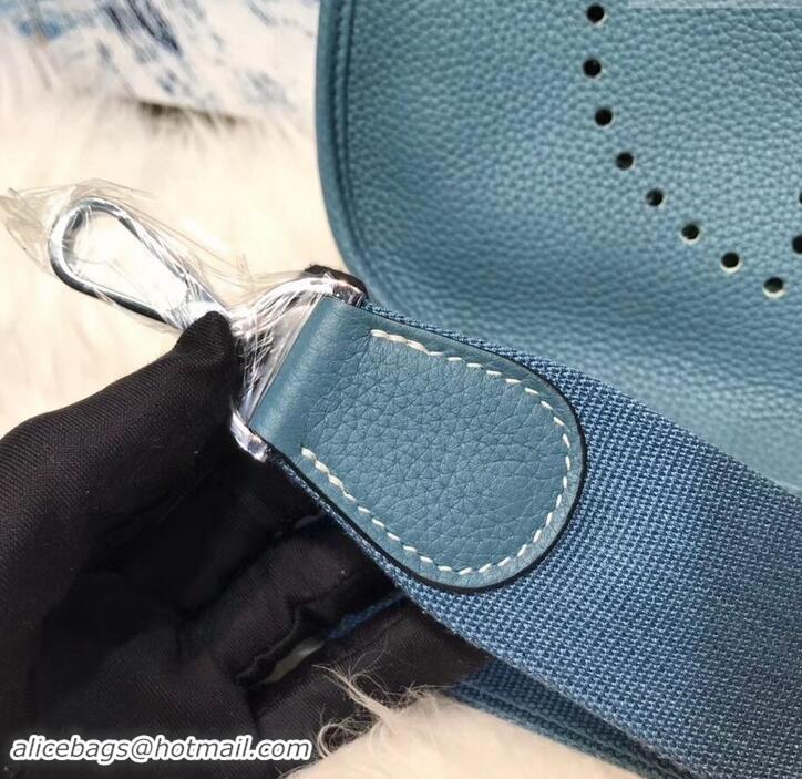 Stylish Hermes Evelyne III PM Bag in Original Togo Leather 423018 Denim Blue