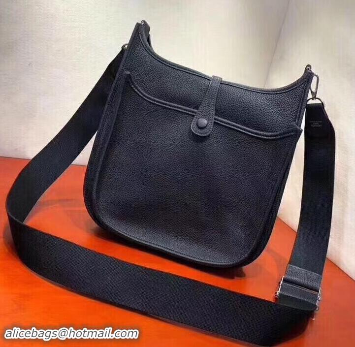 Perfect Hermes Evelyne III PM Bag in Original Togo Leather 423018 Black