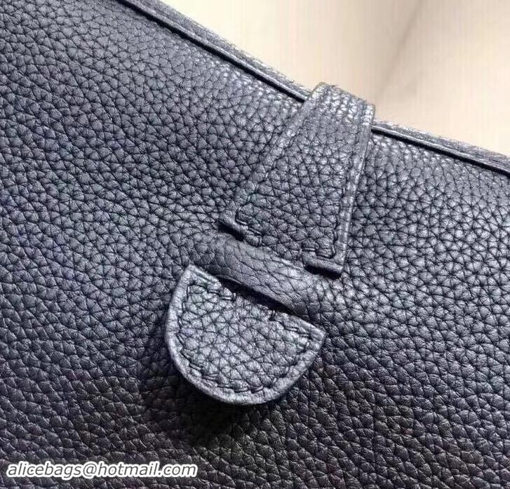 Perfect Hermes Evelyne III PM Bag in Original Togo Leather 423018 Black