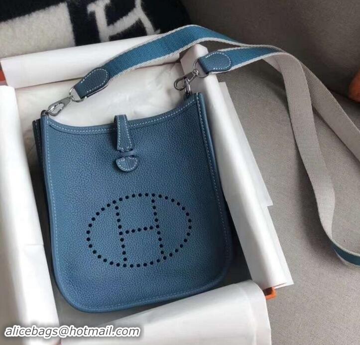 Shop Cheap Hermes Evelyne Mini Bag in Original Togo Leather 423020 Denim Blue